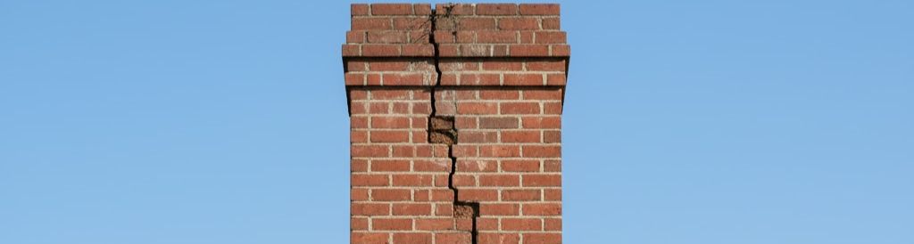 chimney with stairstep cracks